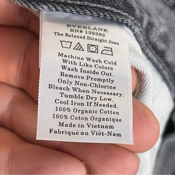 Everlane The Relaxed Straight leg Fit Organic Cotton Button Fly jeans grey 26 - Picture 9 of 12